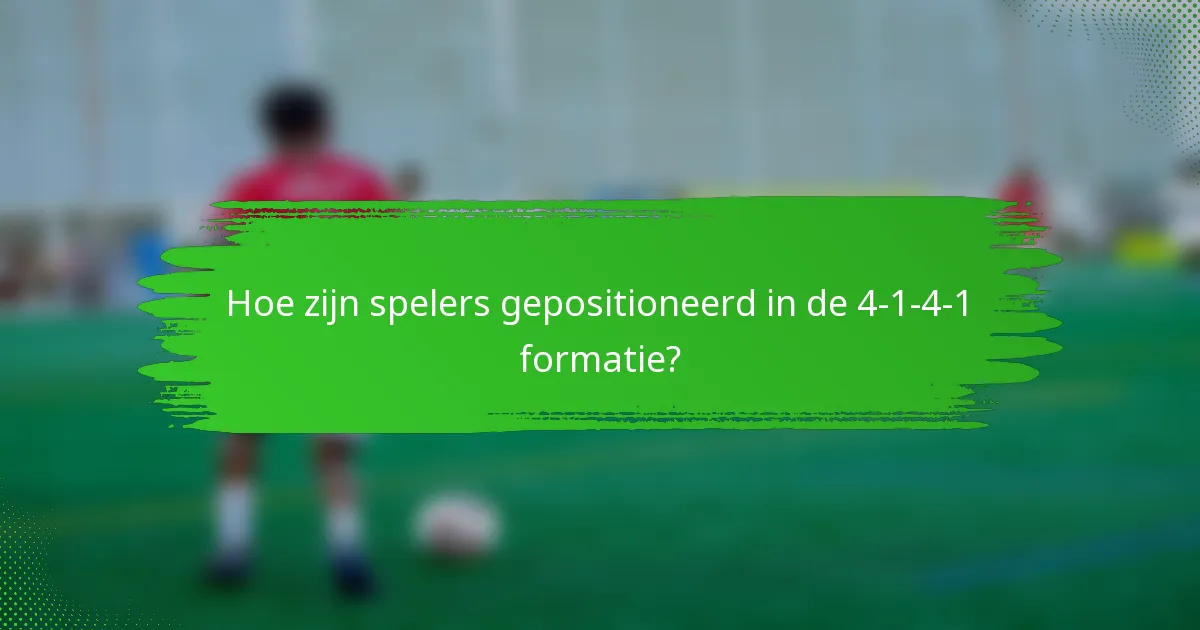 Hoe zijn spelers gepositioneerd in de 4-1-4-1 formatie?